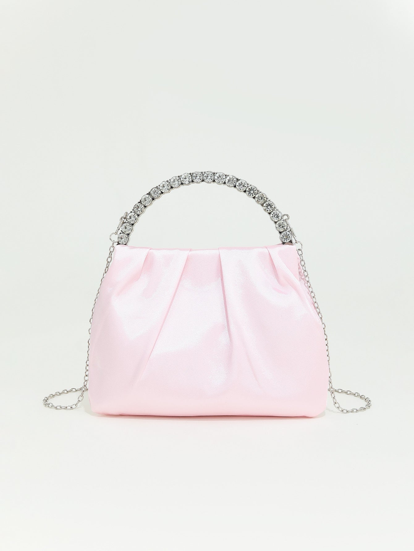 Rhinestone Studded Circle Handheld Evening Bag