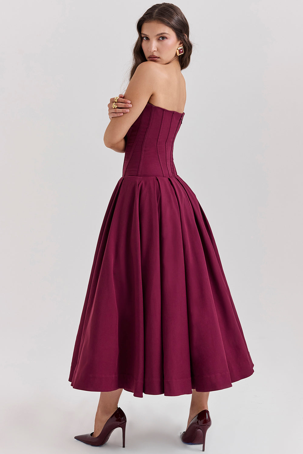 Strapless Corset Style Maxi Dress