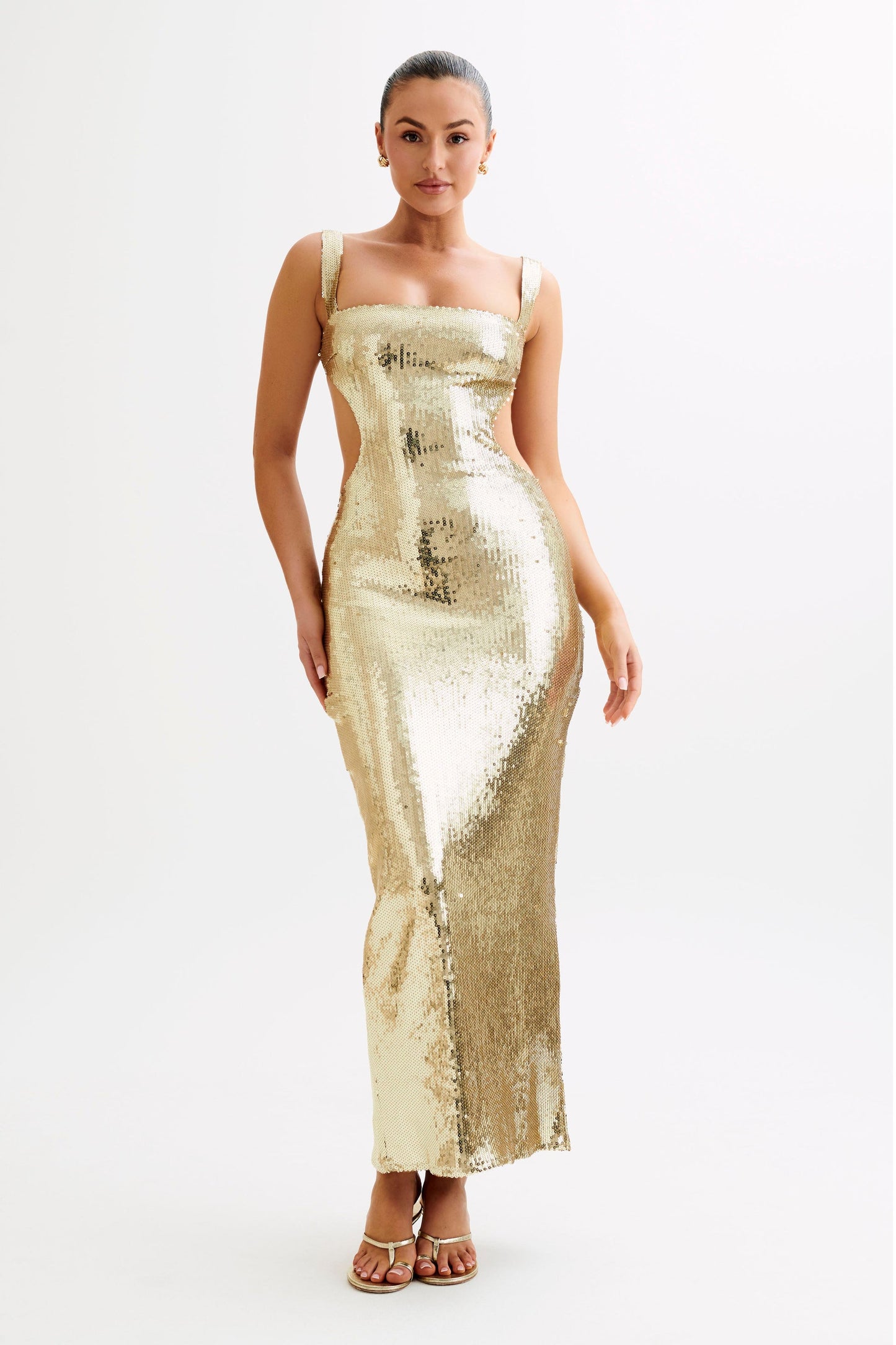 Sequin Cut Out Maxi Dress