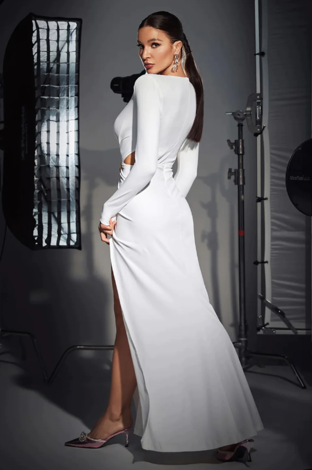 Front Twist and High Slit Maxi Dress