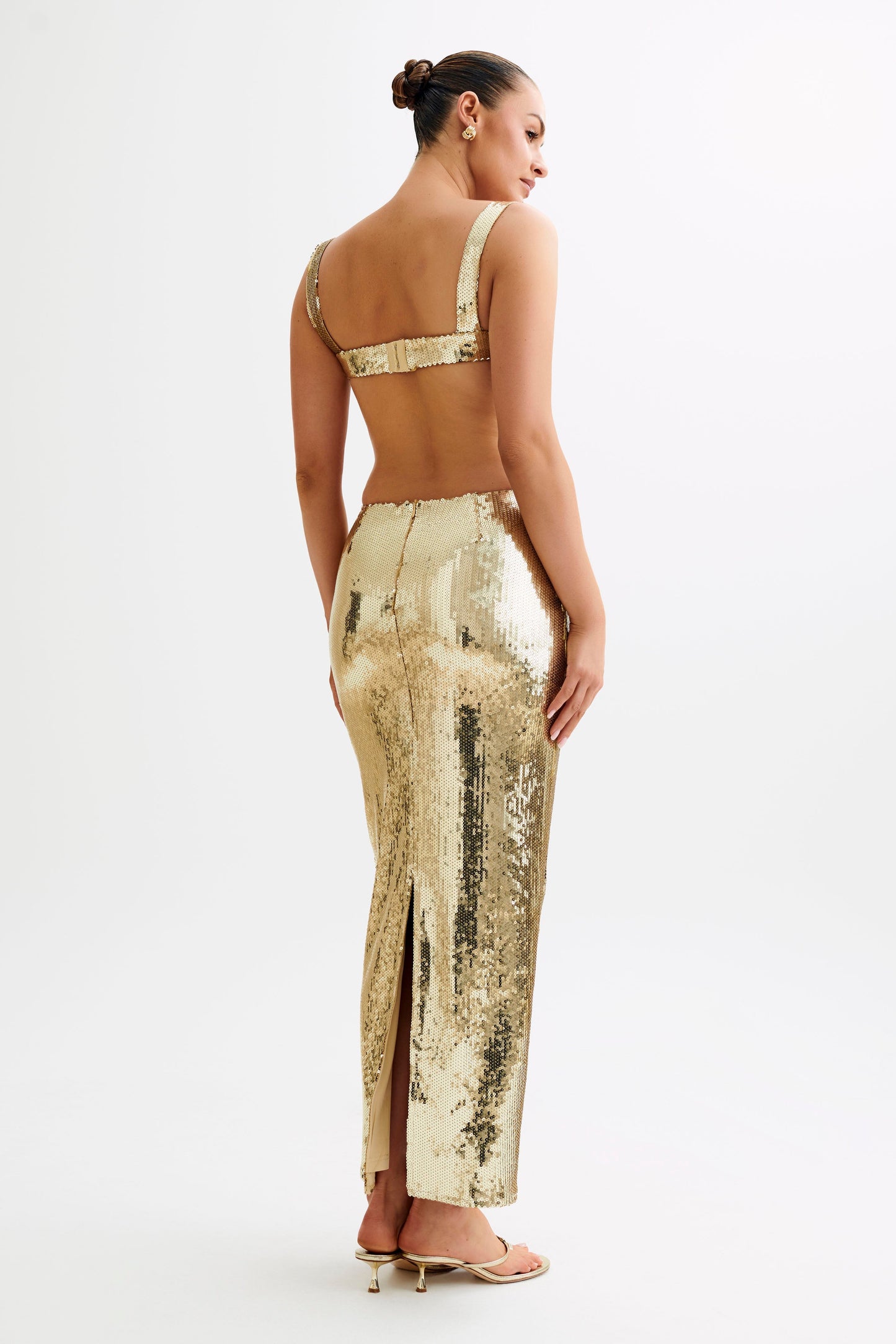 Sequin Cut Out Maxi Dress