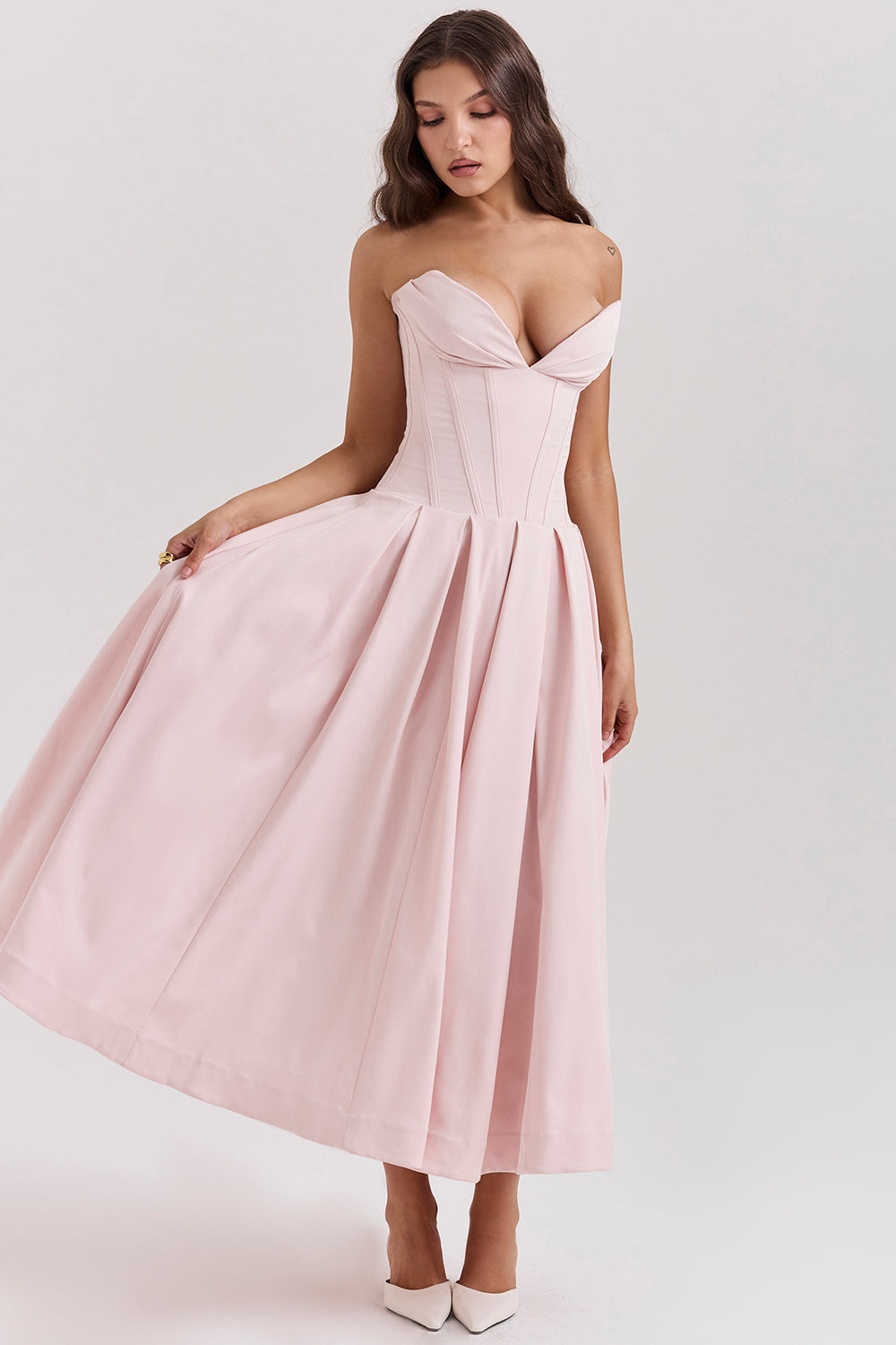 Strapless Corset Style Maxi Dress