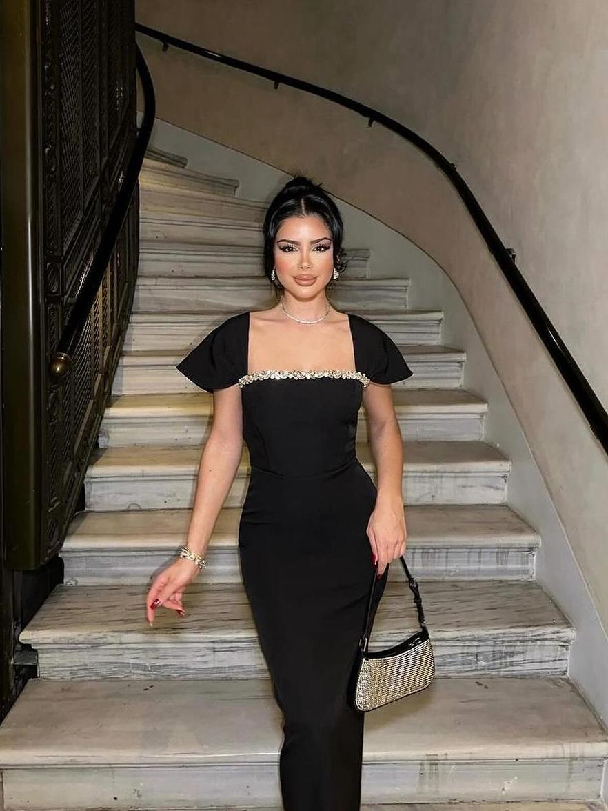 Diamante French Bandage Skirt Evening Dresses