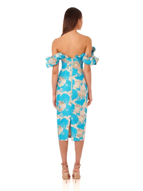 Mid-length Dress with Under-Neck Slit