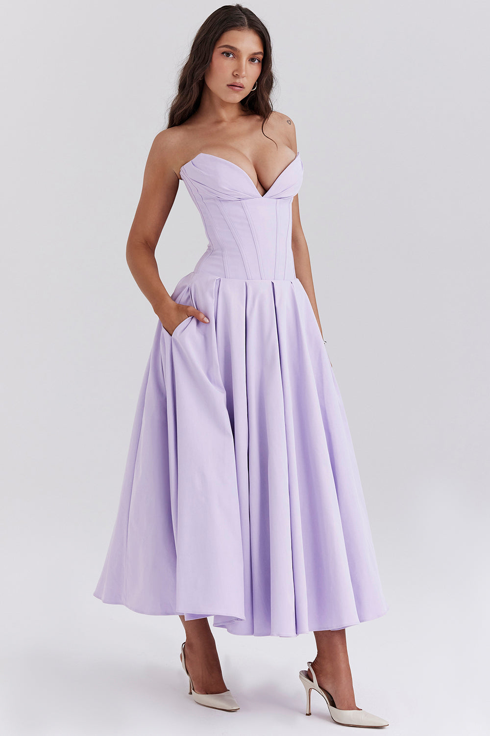 Strapless Corset Style Maxi Dress