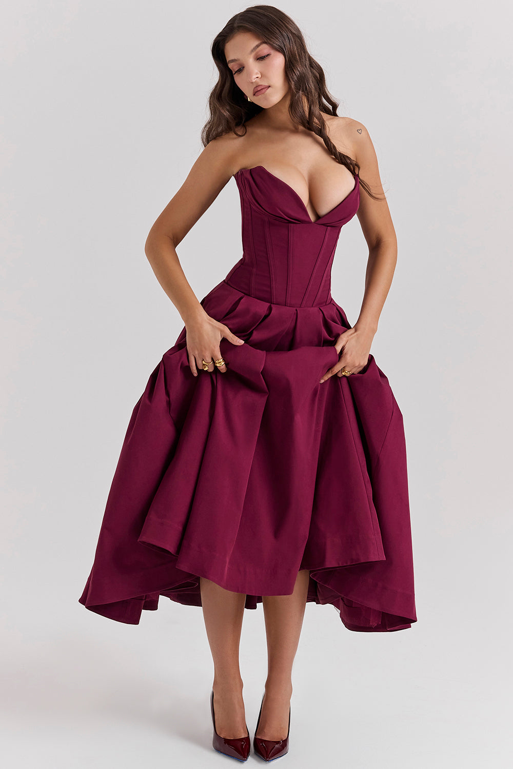 Strapless Corset Style Maxi Dress