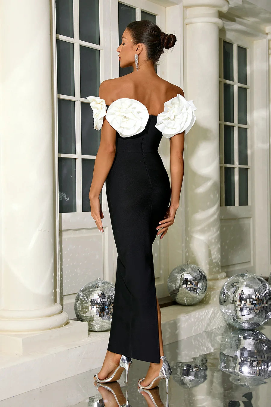 White Floral Bandage Dress