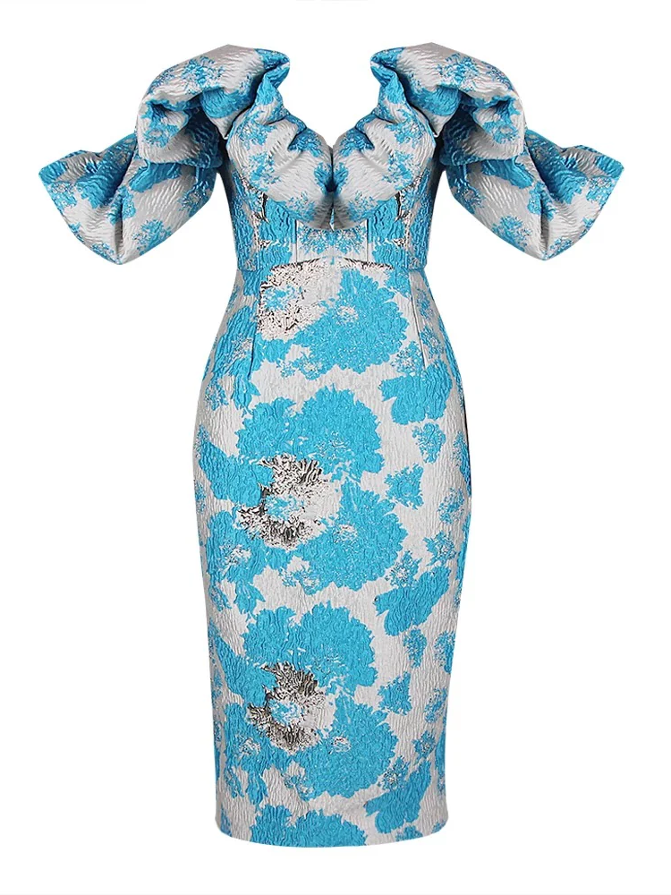 Mid-length Dress with Under-Neck Slit