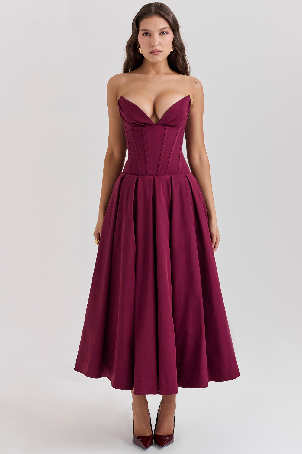 Strapless Corset Style Maxi Dress