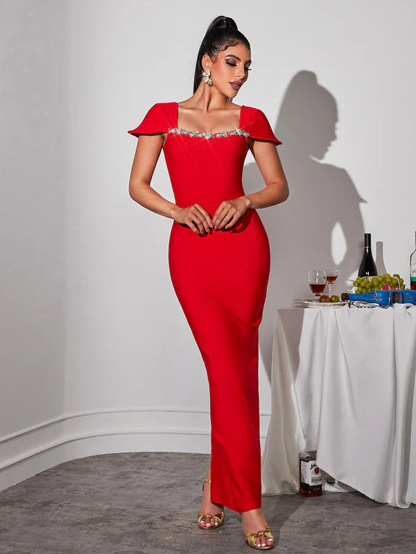 Diamante French Bandage Skirt Evening Dresses