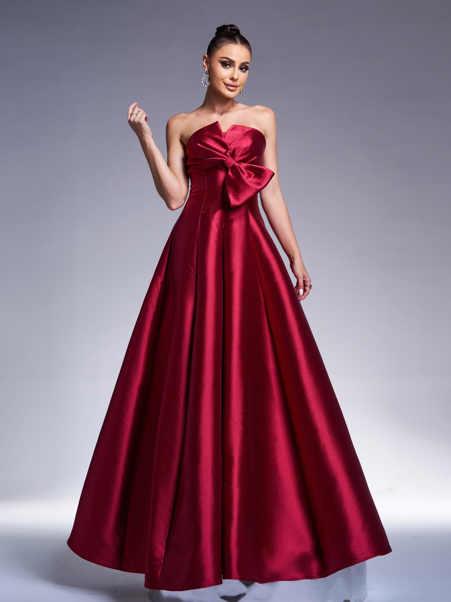 Structured Waist Off-Shoulder Gala Dress