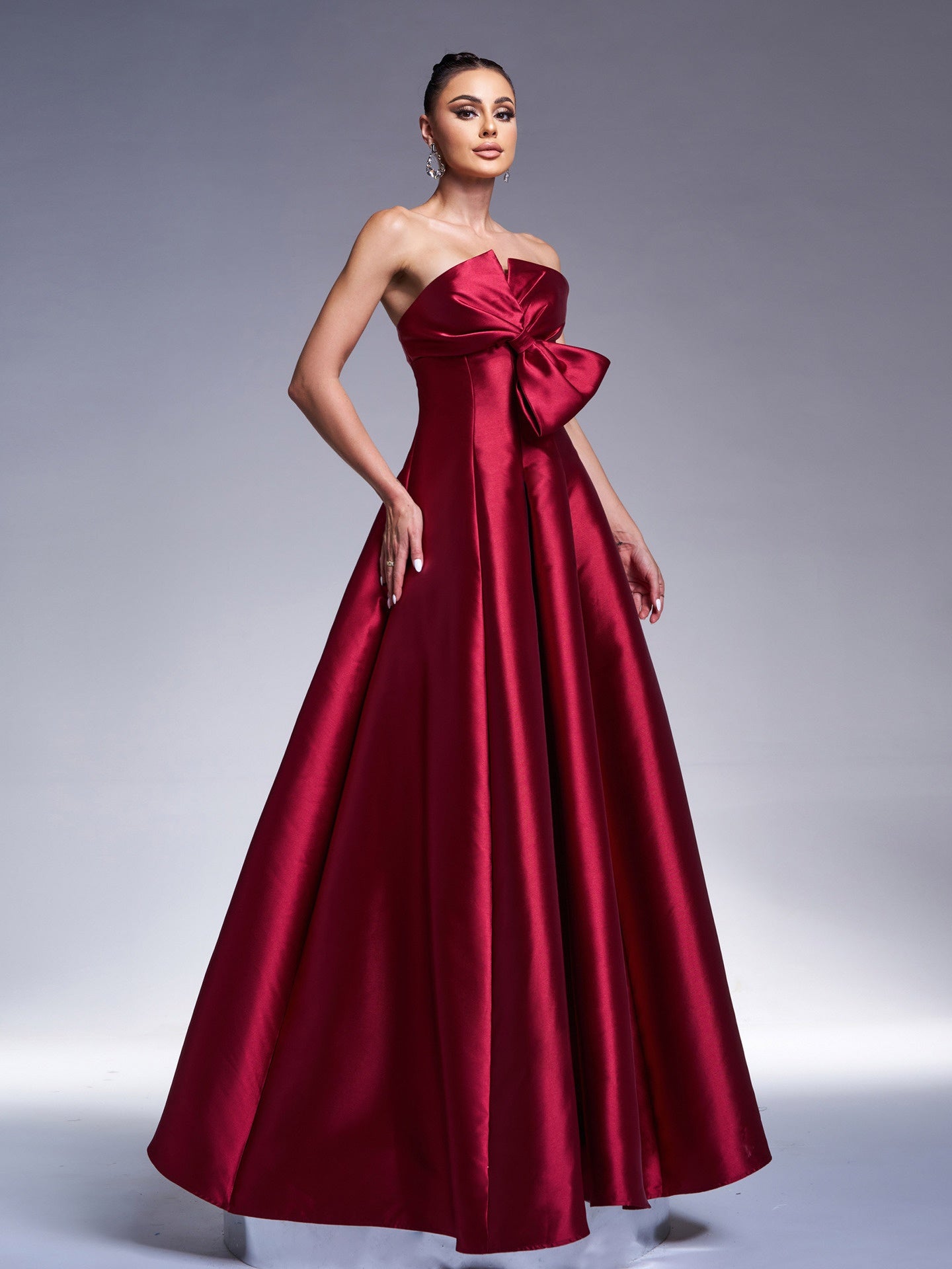 Structured Waist Off-Shoulder Gala Dress