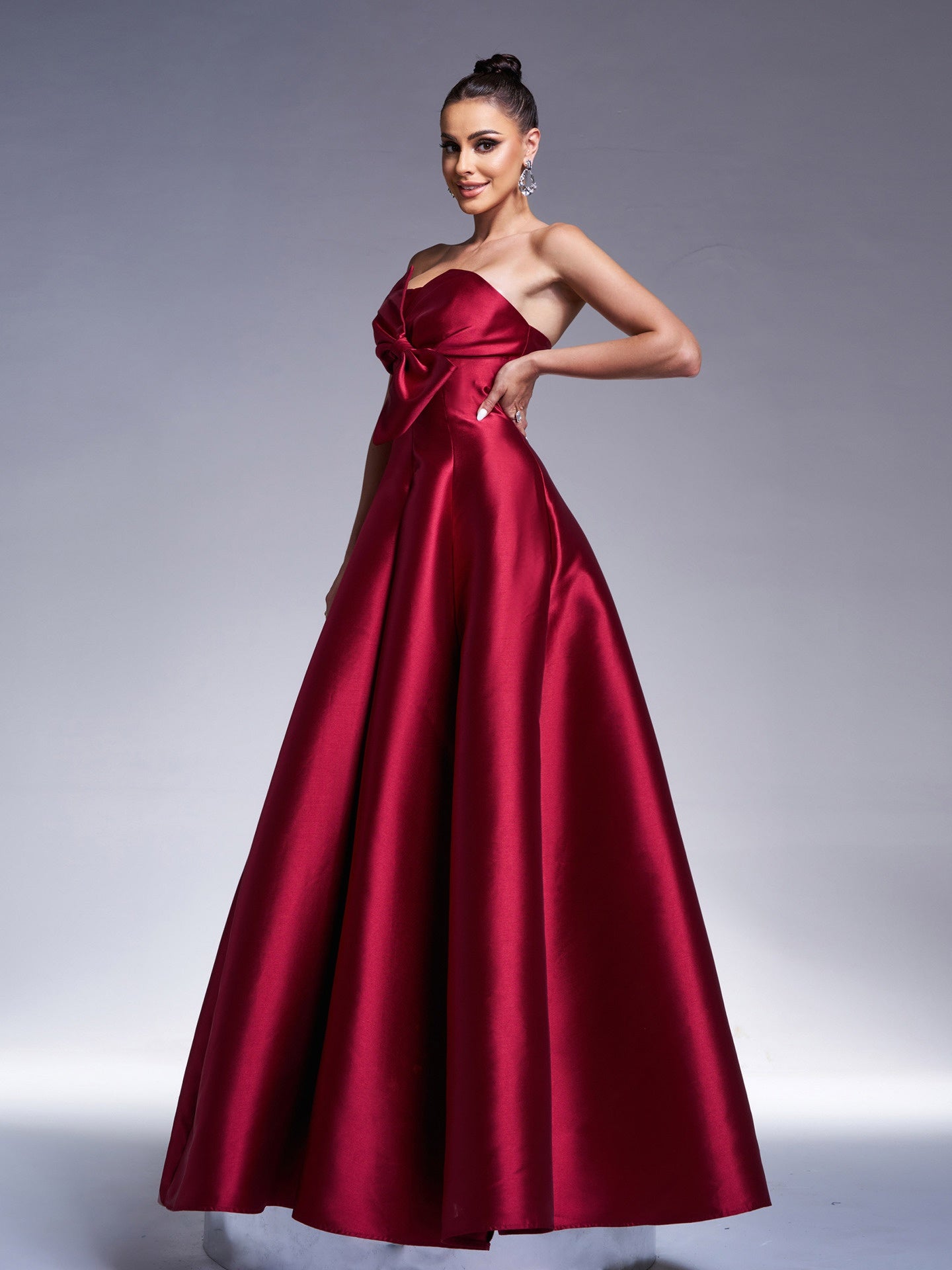 Structured Waist Off-Shoulder Gala Dress