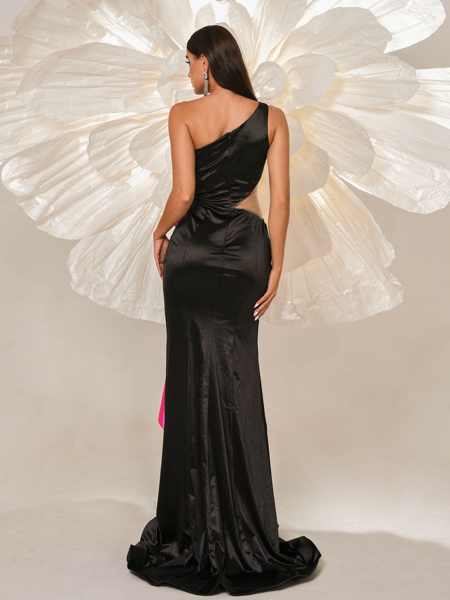 One-shoulder Oblique Collar Banquet Maxi Dress