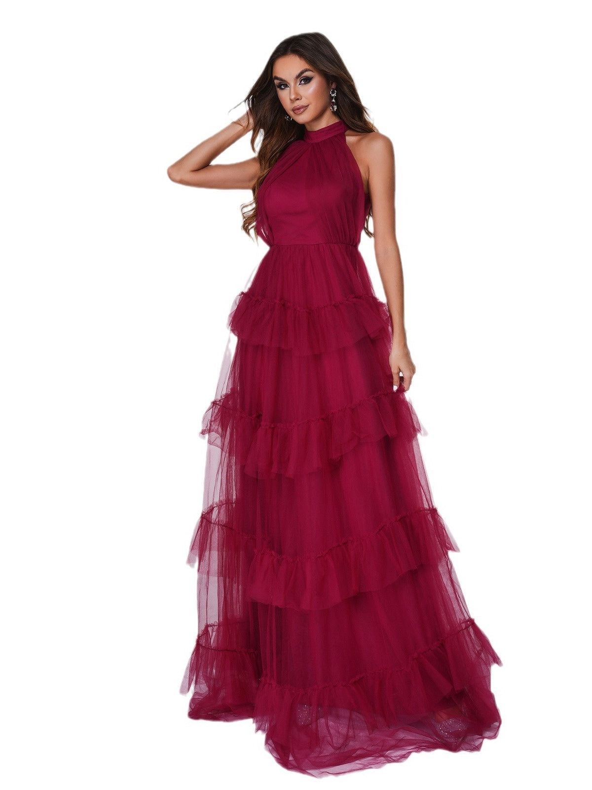 Off-Shoulder Round Neck Beach Vacation Long Bohemian Maxi Dress