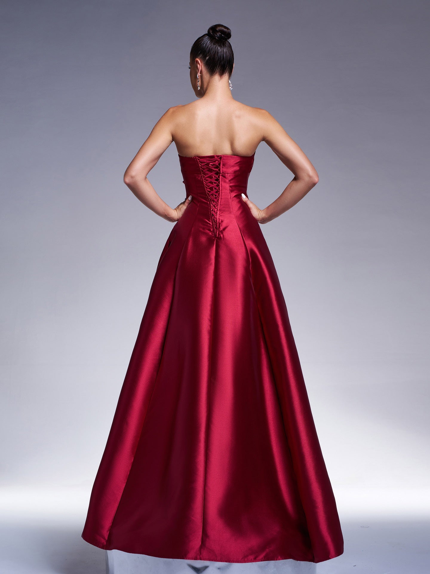 Structured Waist Off-Shoulder Gala Dress