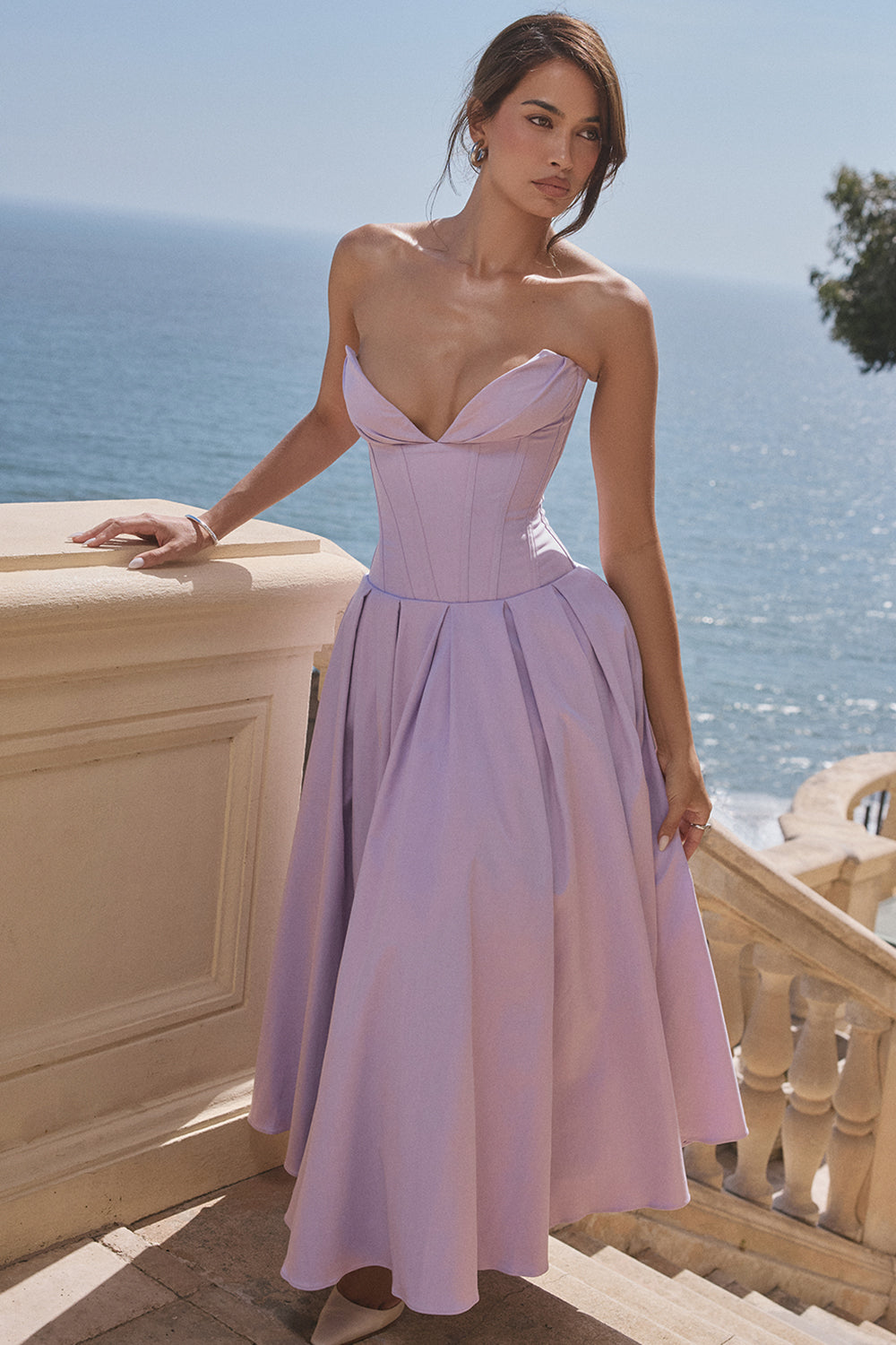 Strapless Corset Style Maxi Dress