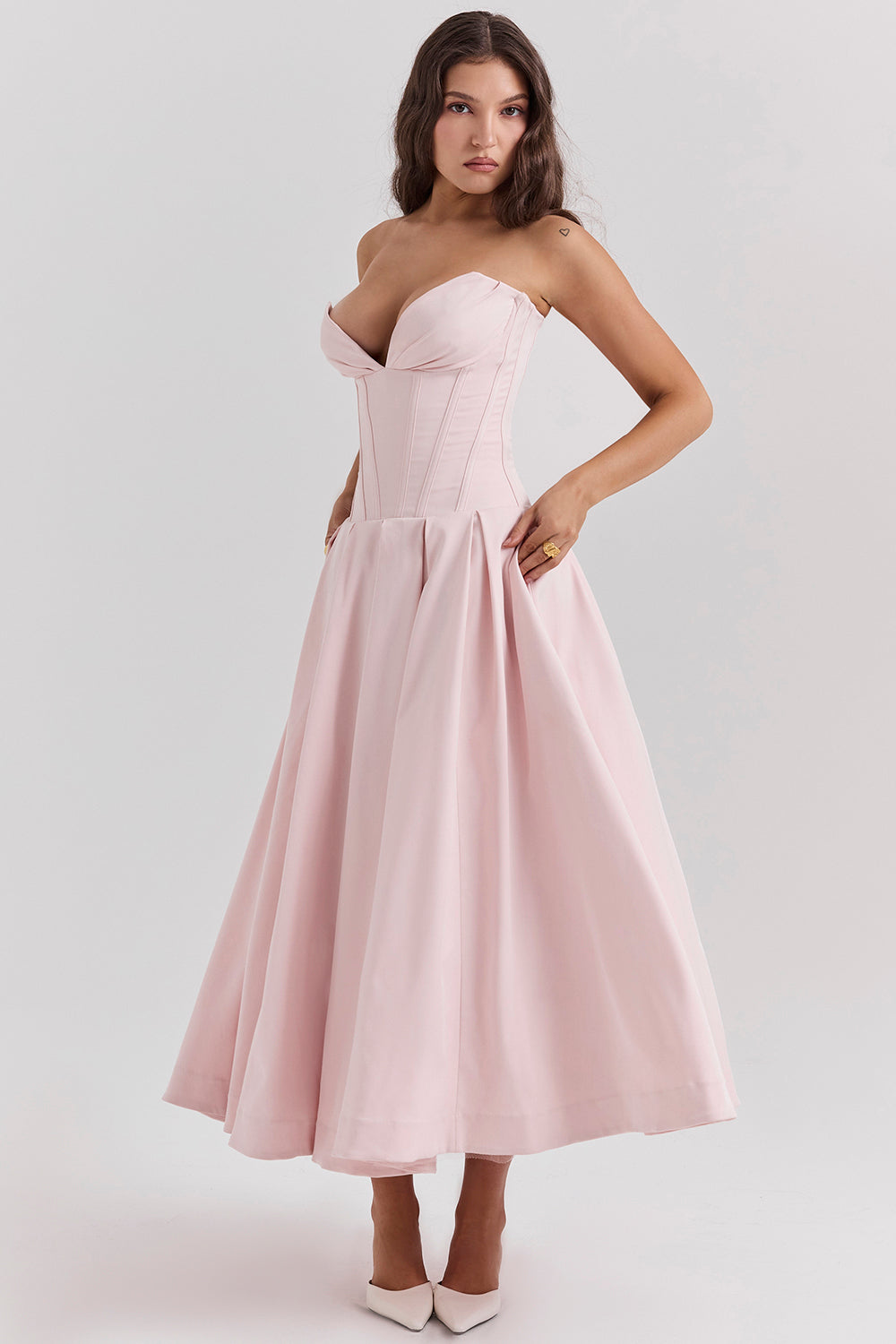 Strapless Corset Style Maxi Dress