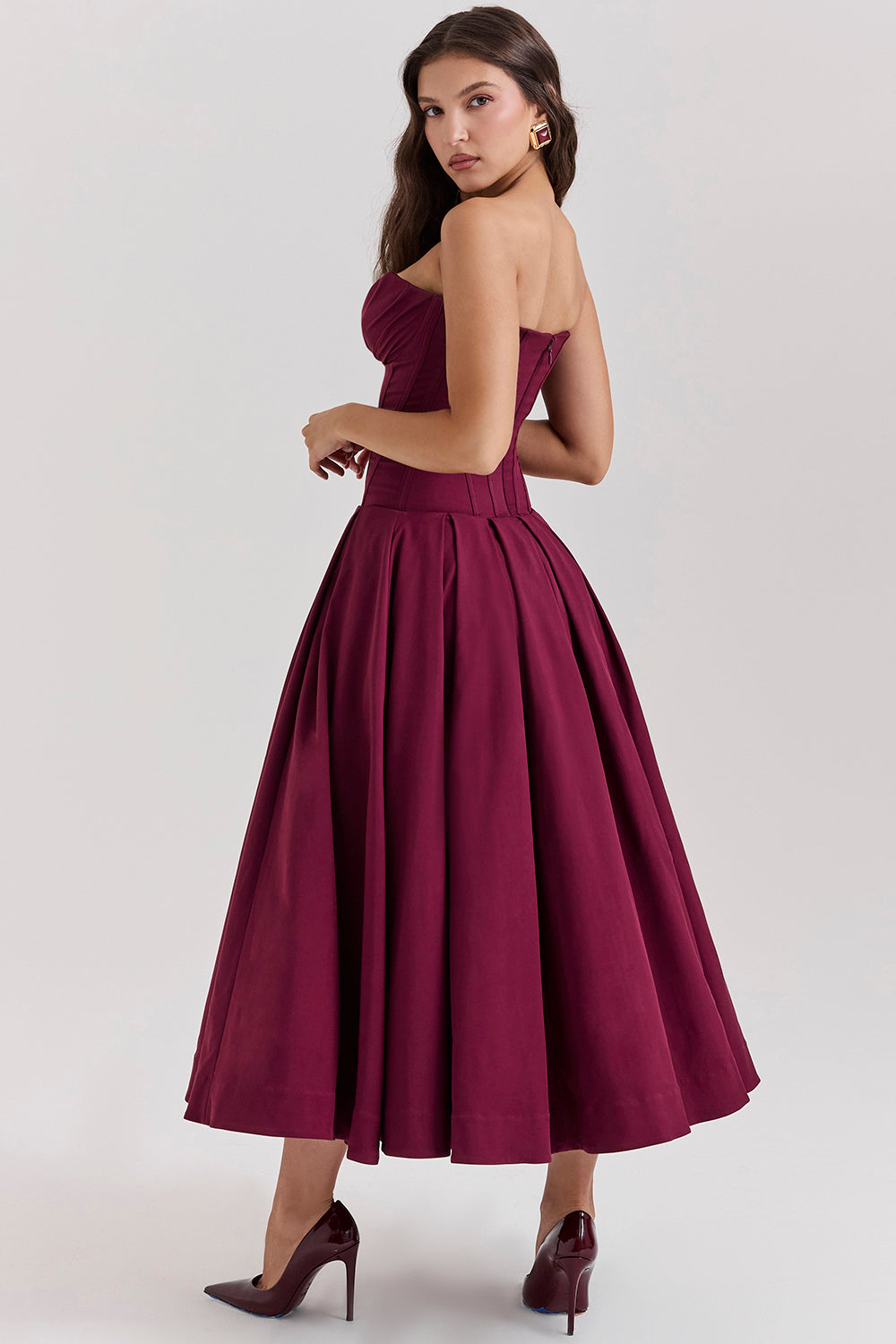 Strapless Corset Style Maxi Dress