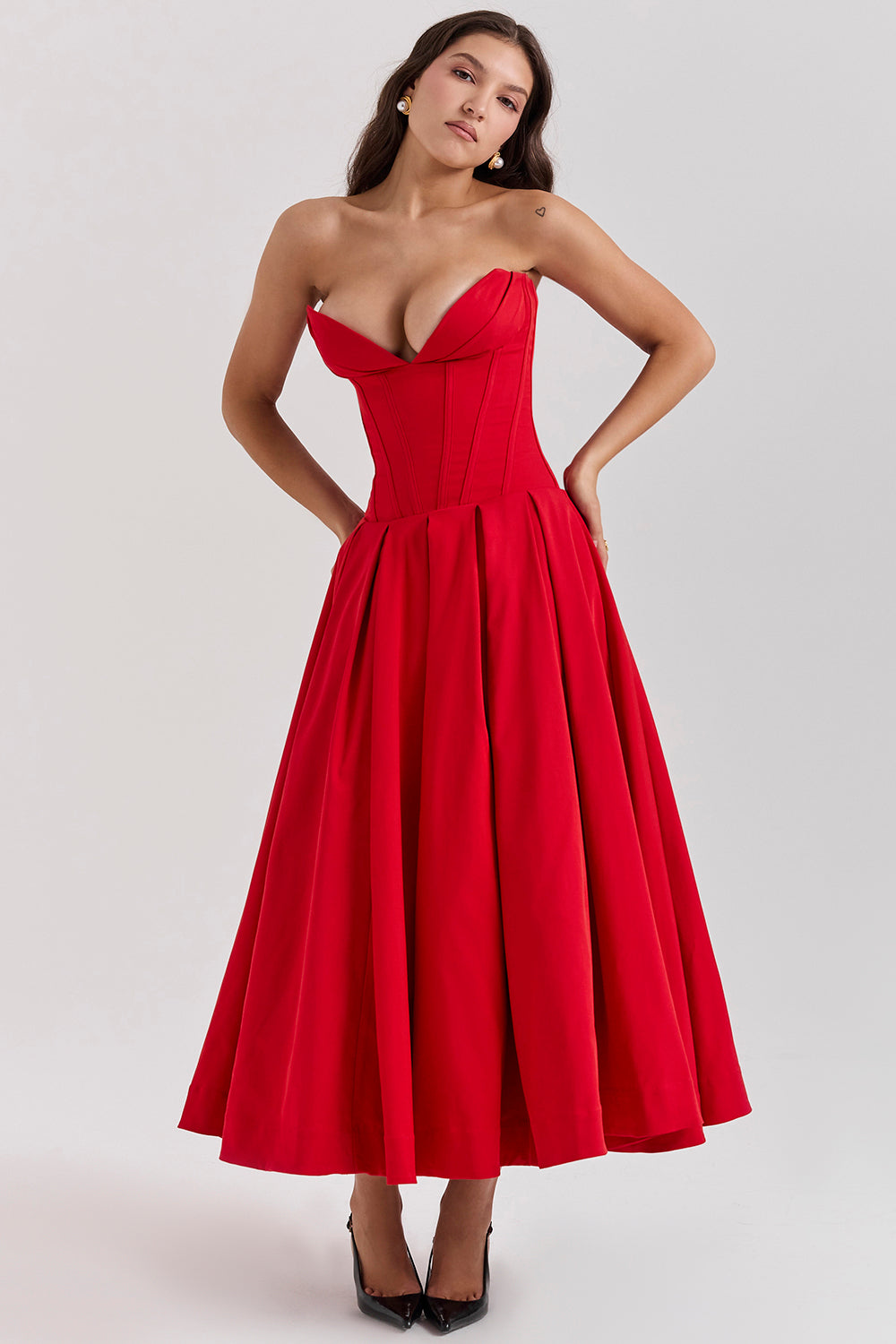 Strapless Corset Style Maxi Dress