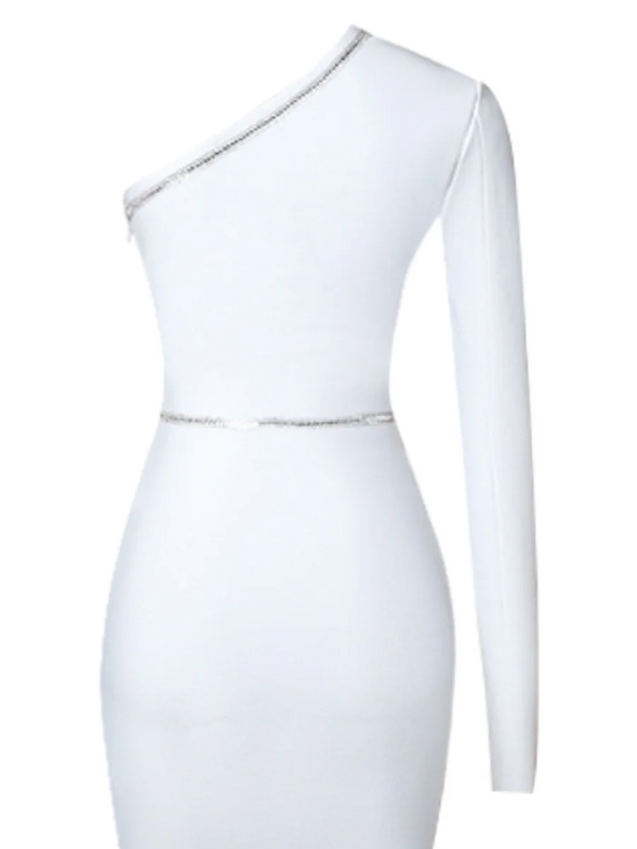 Sexy White Bandage Dress One Shoulder Dresses