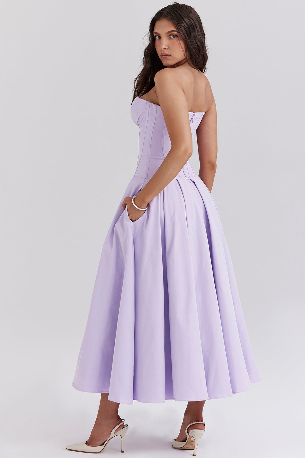Strapless Corset Style Maxi Dress