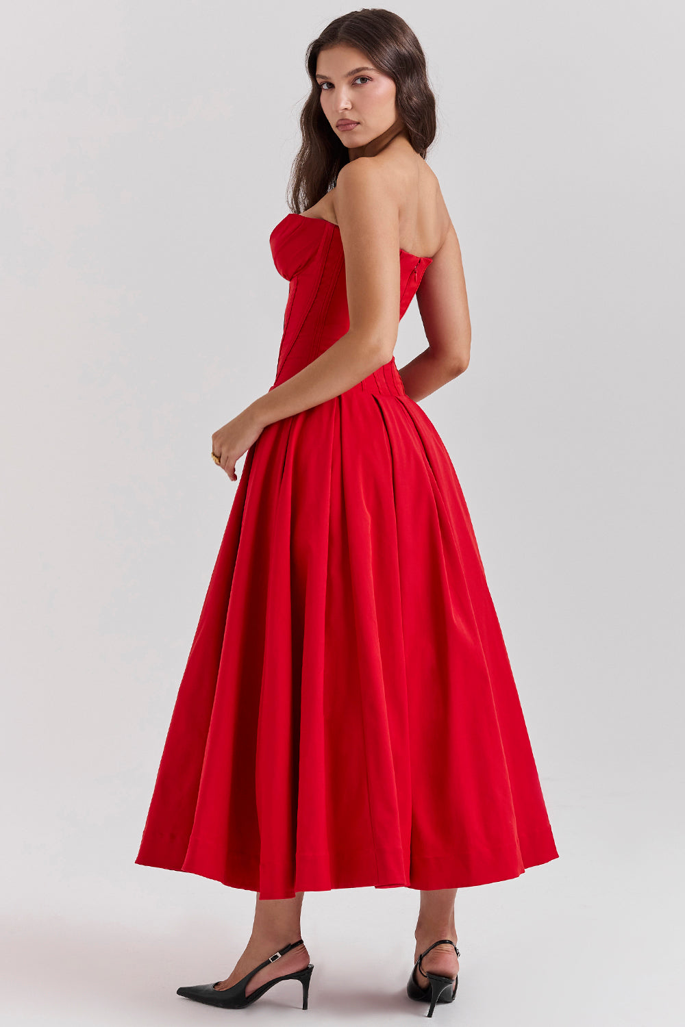 Strapless Corset Style Maxi Dress