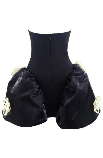 Sheath Poncho Black Floral Bandage Dresses