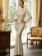 Golden Sequin One-Shoulder Gown Maxi Dress