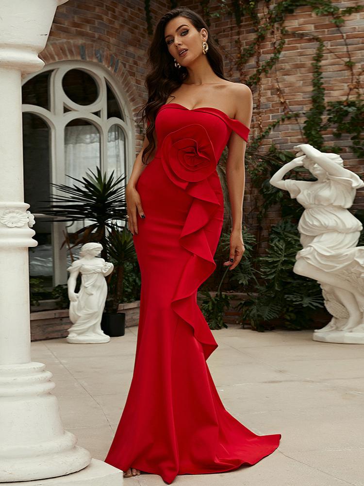 One-line Neck Sleeveless Temperament Dress