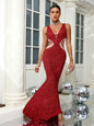Halter Sleeveless Cutout Sequin Maxi Dress