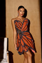 Butterfly Design Rhinestone Beaded Mini Dress