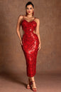Pearl Cutout Strap Maxi Dress