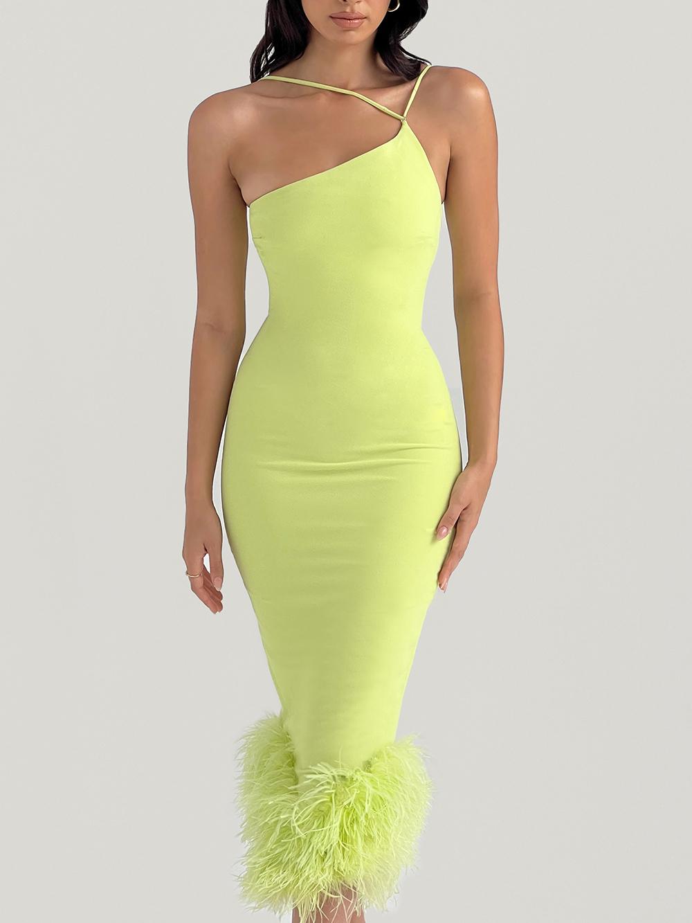 Green French Halter Dress