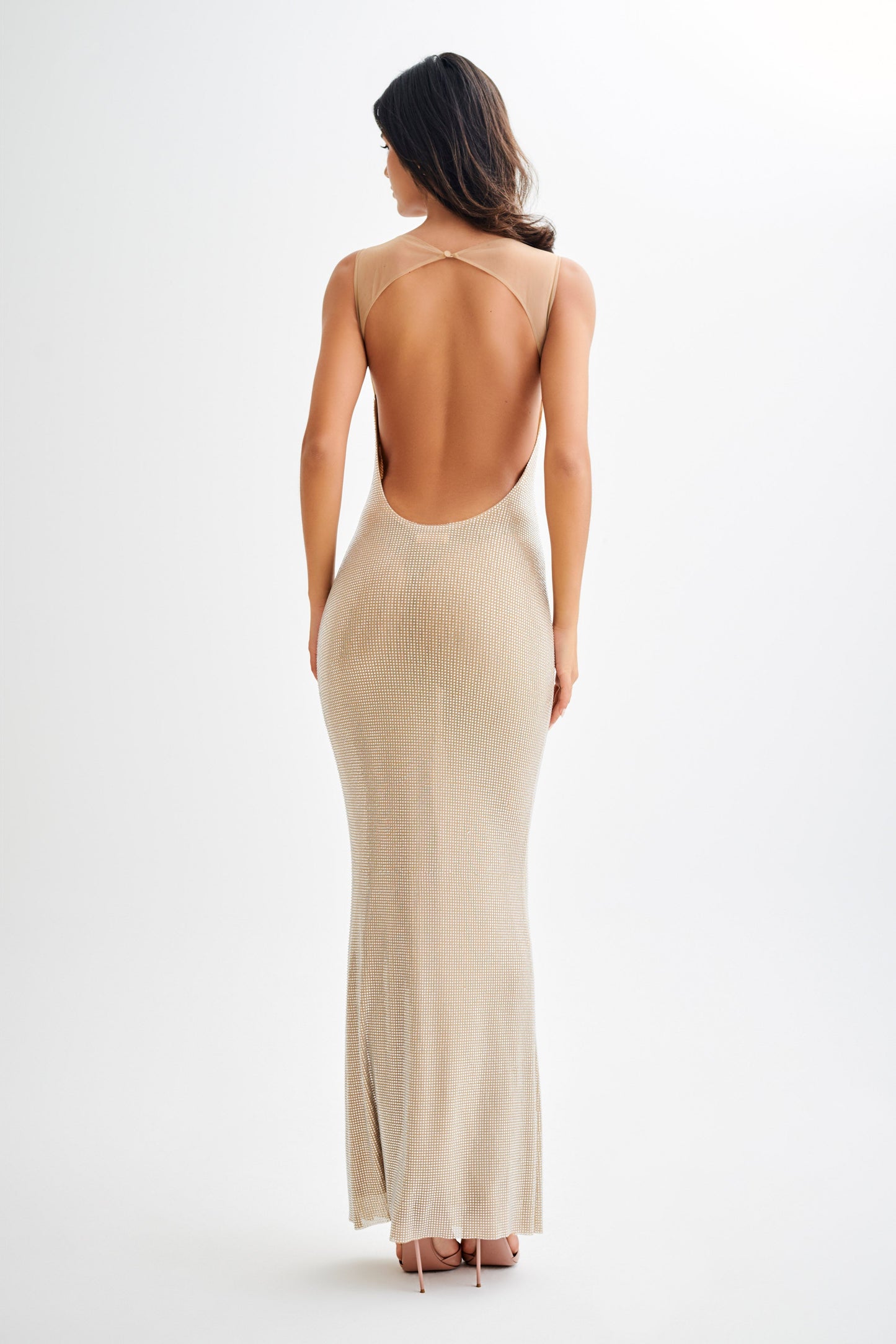 Sequin Shine Open Back Maxi Dress
