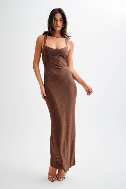 Sequin Shine Open Back Maxi Dress
