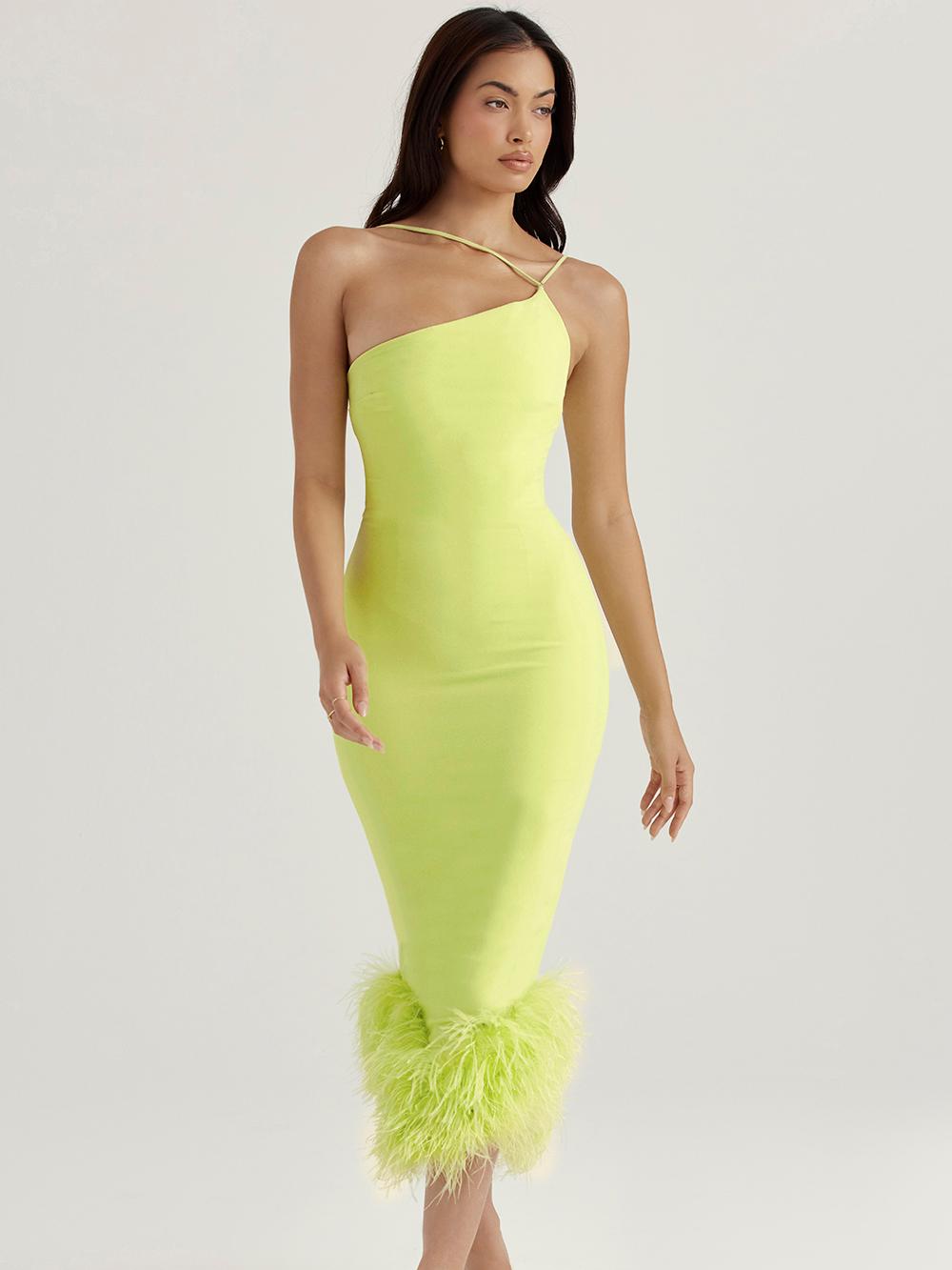 Green French Halter Dress