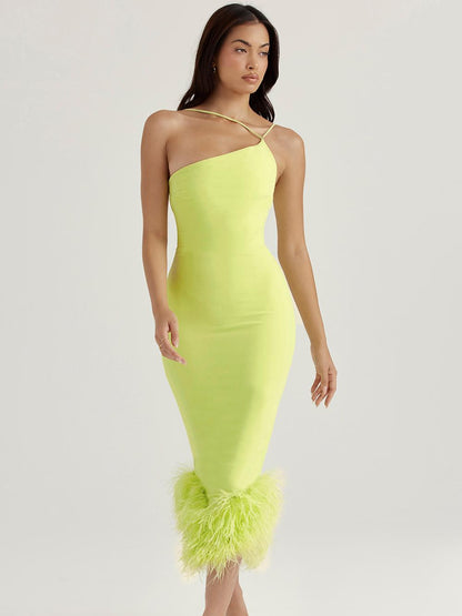Green French Halter Dress
