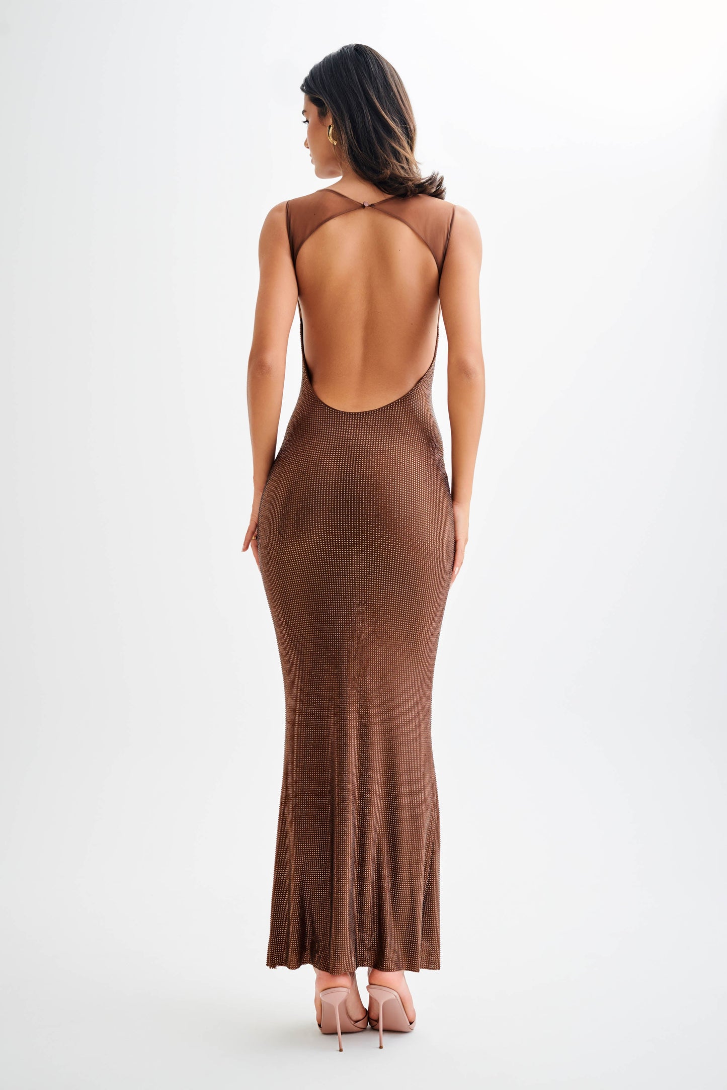 Sequin Shine Open Back Maxi Dress
