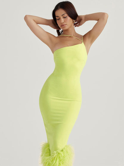 Green French Halter Dress