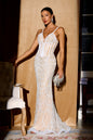 V-neck Sleeveless Beadwork Maxi Dress