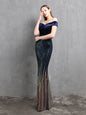 One Shoulder Fishtail Velvet Evening Maxi Dress