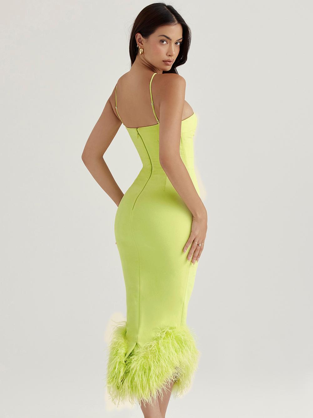 Green French Halter Dress