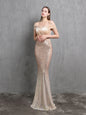 One Shoulder Fishtail Velvet Evening Maxi Dress