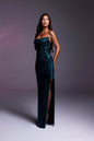 YS-Strapless Dress with Ruched Detailing