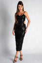 Pearl Cutout Strap Maxi Dress