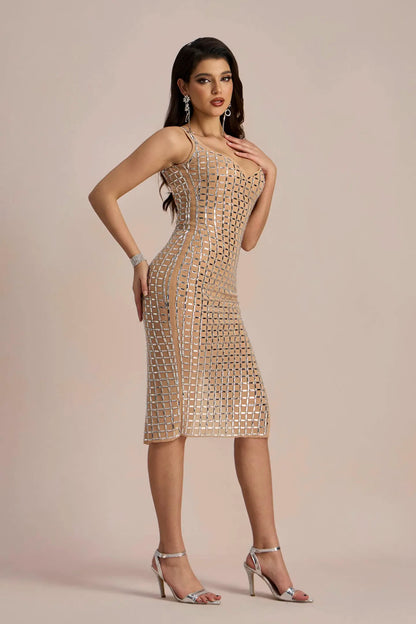 Backless Sling Rhinestones and Body-hugging Design Gown