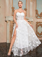 White Sheath Split Mesh Dress