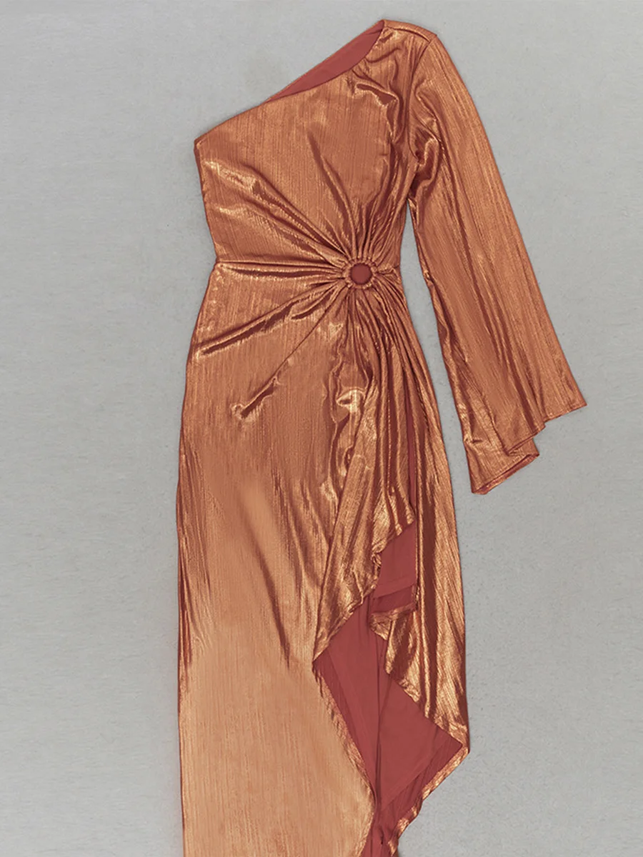 Sexy Strapless One Shoulder Pleated Evening Gowns