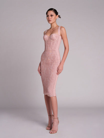 Vintage Lace Halter Sexy Midi Dress
